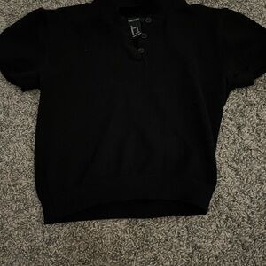 Forever 21 Black polo women’s crop top